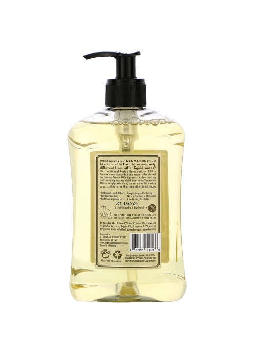 A La Maison de Provence, Hand and Body Liquid Soap, Sweet Almond, 16.9 fl oz (500 ml)