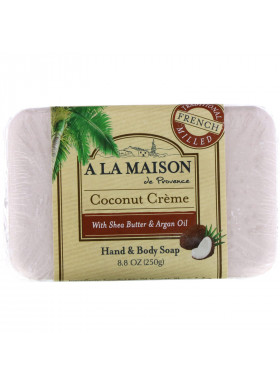A La Maison de Provence, Hand & Body Bar Soap, Coconut Cream, 8.8 oz (250 g)