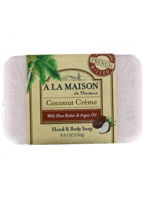A La Maison de Provence, Hand & Body Bar Soap, Coconut Cream, 8.8 oz (250 g)