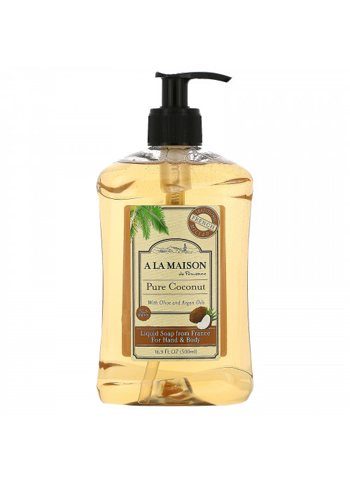 A La Maison de Provence, Hand & Body Liquid Soap, Pure Coconut, 16.9 fl oz (500 ml)