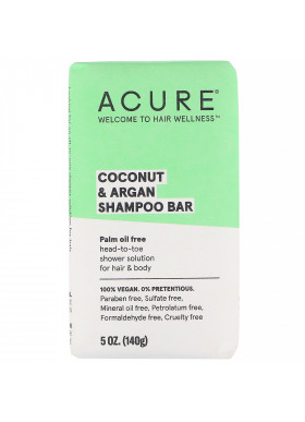 Acure, Coconut & Argan Shampoo Bar, 5 oz (140 g)