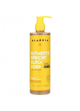 Alaffia, Authentic African Black Soap Body Wash, Turmeric Ginger, 12 fl oz (354 ml)
