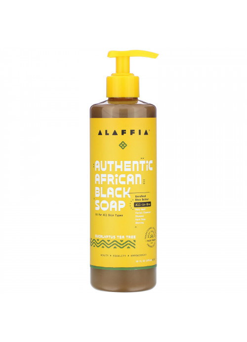 Alaffia, Authentic African Black Soap, Eucalyptus Tea Tree, 16 fl oz (476 ml)
