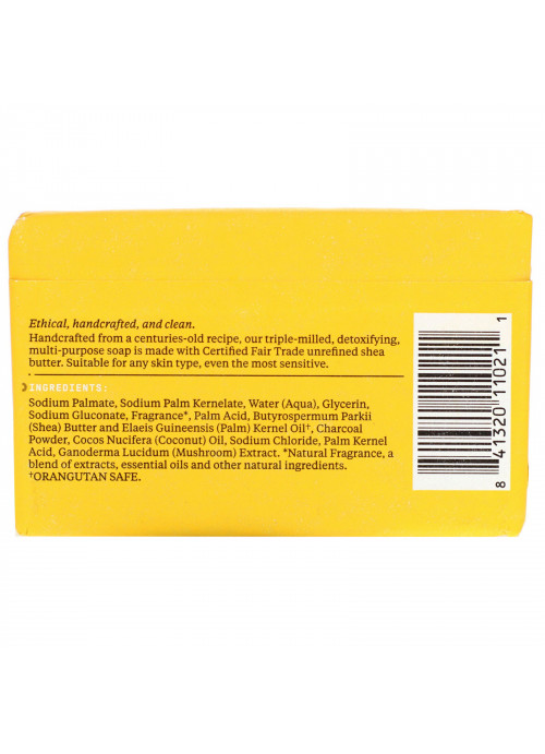 Alaffia, Authentic African Black Soap, Triple Milled Soap, Charcoal Reishi, 5 oz ( 140 g )
