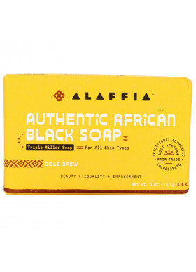 Alaffia, Authentic African Black Soap, Triple Milled Soap, Cold Brew, 5 oz (140 g)