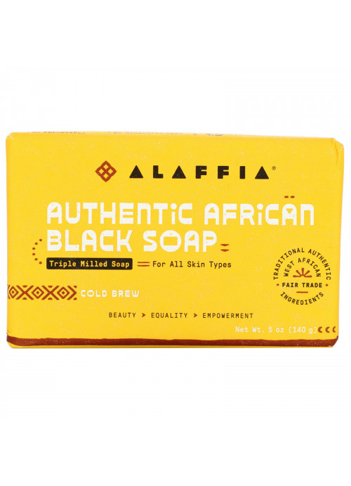 Alaffia, Authentic African Black Soap, Triple Milled Soap, Cold Brew, 5 oz (140 g)