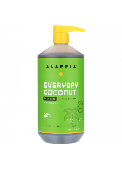 Alaffia, Everyday Coconut, Body Wash, Normal to Dry Skin, Purely Coconut, 32 fl oz (950 ml)