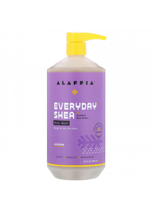 Alaffia, Everyday Shea, Body Wash, Normal to Very Dry Skin, Lavender, 32 fl oz (950 ml)