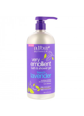 Alba Botanica, Very Emollient, Bath & Shower Gel, French Lavender, 32 fl oz (946 ml)
