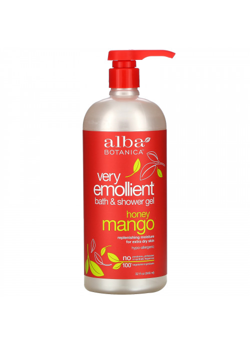 Alba Botanica, Very Emollient, Bath & Shower Gel, Honey Mango, 32 fl oz (946 ml)