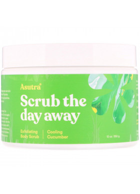 Asutra, Scrub The Day Away, Exfoliating Body Scrub, Cooling Cucumber, 12 oz (350 g)