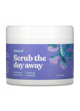 Asutra, Scrub The Day Away, Exfoliating Body Scrub, Soothing Lavender, 16 oz (453 g)