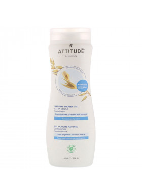 ATTITUDE, Natural Shower Gel, Extra Gentle, Fragrance-Free, 16 fl oz (473 ml)