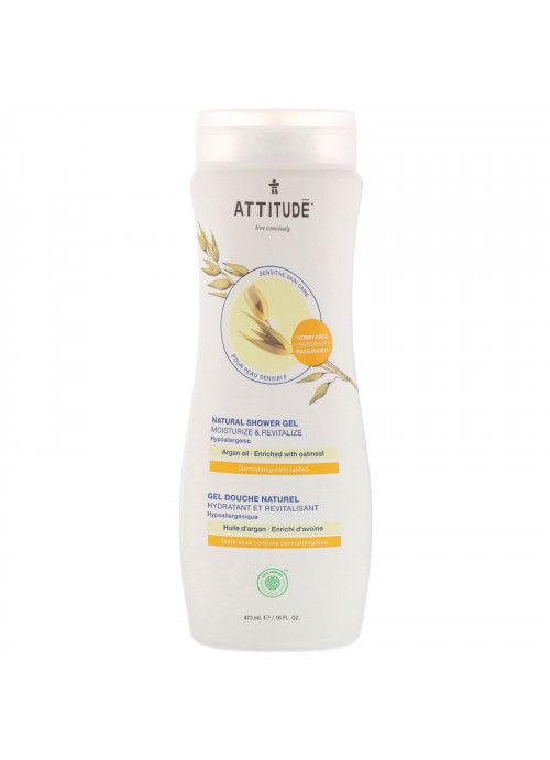 ATTITUDE, Natural Shower Gel, Moisturize & Revitalize, Argan Oil, 16 fl oz (473 ml)