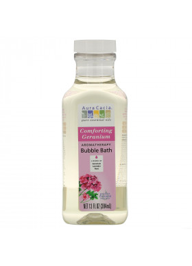 Aura Cacia, Aromatherapy Bubble Bath, Comforting Geranium, 13 fl oz (384 ml)