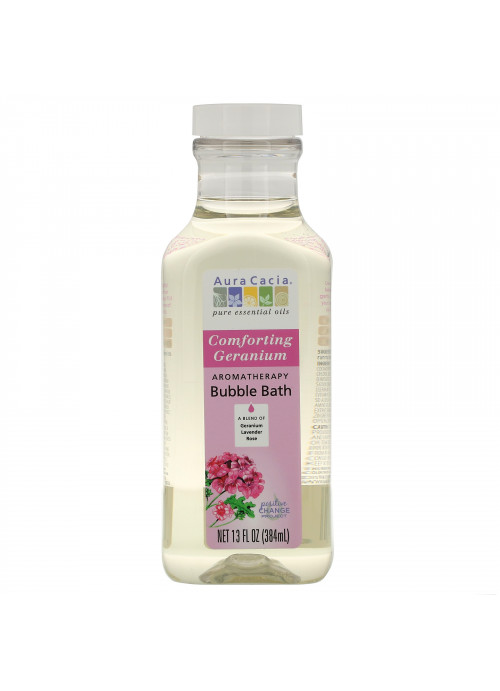 Aura Cacia, Aromatherapy Bubble Bath, Comforting Geranium, 13 fl oz (384 ml)
