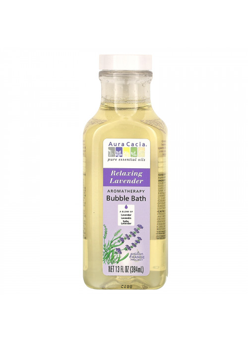 Aura Cacia, Aromatherapy Bubble Bath, Relaxing Lavender, 13 fl oz (384 ml)