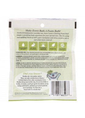 Aura Cacia, Clearing Foam Bath, Eucalyptus, 2.5 oz (70.9 g)