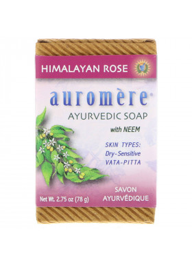 Auromere, Ayurvedic Soap, With Neem, Himalayan Rose, 2.75 oz (78 g)
