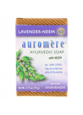 Auromere, Ayurvedic Soap With Neem, Lavender-Neem, 2.75 oz (78 g)