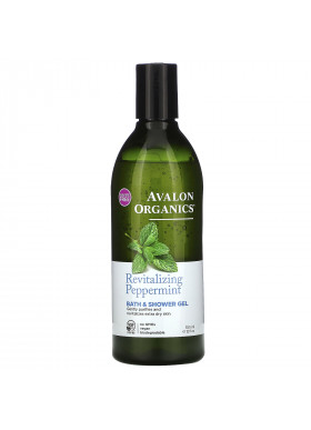 Avalon Organics, Bath & Shower Gel, Revitalizing Peppermint, 12 fl oz (355 ml)