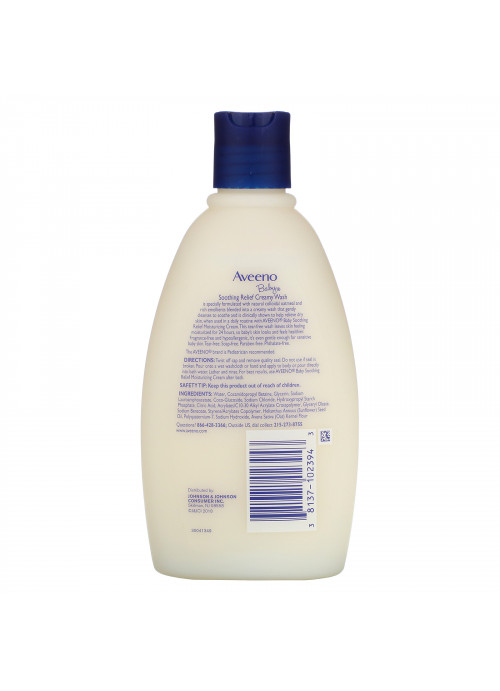 Aveeno, Baby, Soothing Relief Creamy Wash, Fragrance Free, 12 fl oz (354 ml)