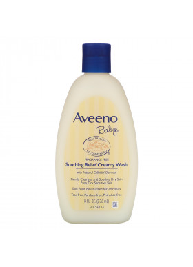 Aveeno, Baby, Soothing Relief Creamy Wash, Fragrance Free, 8 fl oz (236 ml)