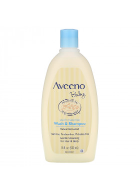 Aveeno, Baby, Wash & Shampoo, Lightly Scented, 18 fl oz (532 ml)