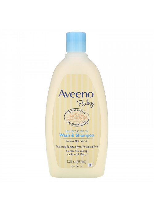 Aveeno, Baby, Wash & Shampoo, Lightly Scented, 18 fl oz (532 ml)