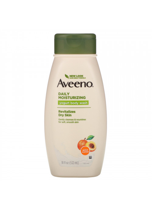 Aveeno, Daily Moisturizing Yogurt Body Wash, Apricot and Honey, 18 fl oz (532 ml)
