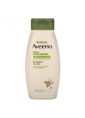 Aveeno, Daily Moisturizing Yogurt Body Wash, Vanilla, 18 fl oz (532 ml)