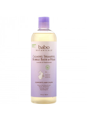 Babo Botanicals, Calming Shampoo, Bubble Bath & Wash, Lavender & Meadowsweet, 15 fl oz (450 ml)