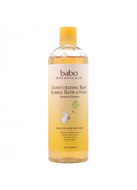 Babo Botanicals, Moisturizing Baby Bubble Bath & Wash, Oatmilk Calendula, 15 fl oz (450 ml)