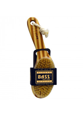 Bass Brushes, Deluxe Short Curved Handle, Long Bristle, 100% Wild Boar, Firm, 1 Brush