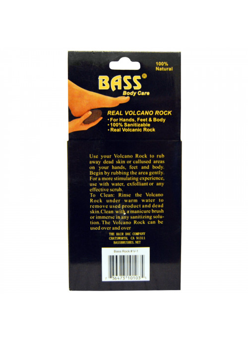 Bass Brushes, Real Volcano Rock, For Hands, Feet & Body, 1 Rock