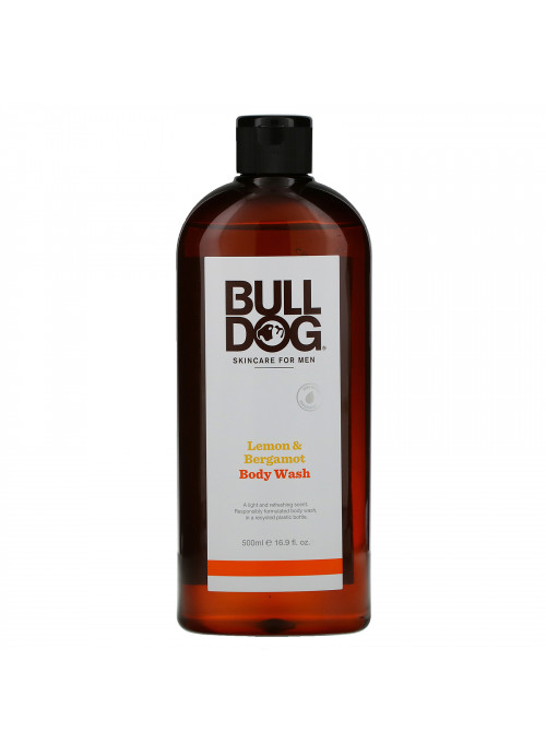 Bulldog Skincare For Men, Body Wash, Lemon & Bergamot, 16.9 fl oz (500 ml)