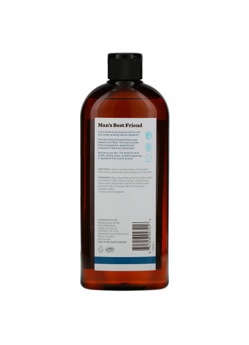 Bulldog Skincare For Men, Body Wash, Peppermint & Eucalyptus, 16.9 fl oz (500 ml)