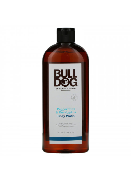 Bulldog Skincare For Men, Body Wash, Peppermint & Eucalyptus, 16.9 fl oz (500 ml)