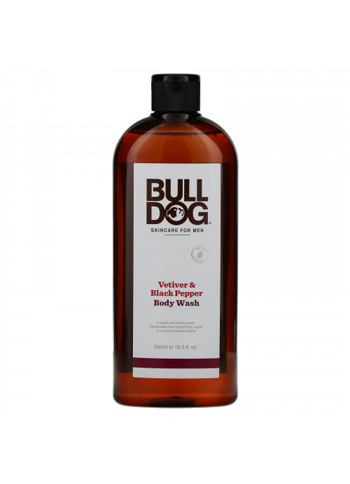 Bulldog Skincare For Men, Body Wash, Vetiver & Black Pepper, 16.9 fl oz (500 ml)