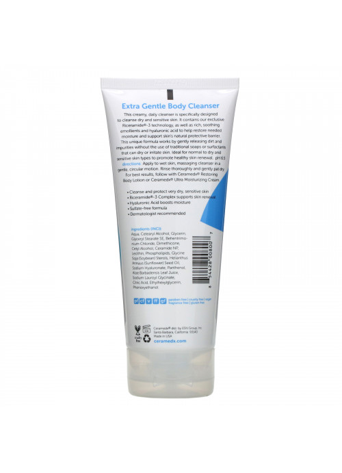 Ceramedx, Extra Gentle Body  Cleanser, Fragrance Free, 6 fl oz (177 ml)