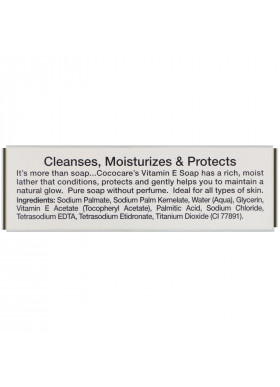 Cococare, Vitamin E Soap, Fragrance Free Antioxidant, 4 oz (113 g)