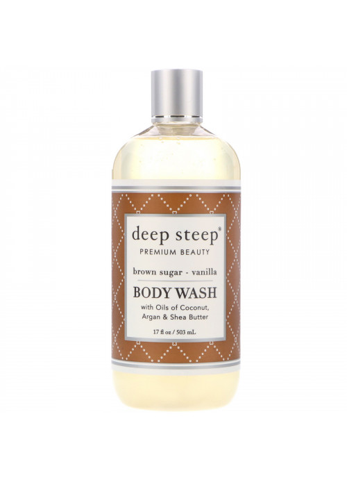 Deep Steep, Body Wash, Brown Sugar - Vanilla, 17 fl oz (503 ml)