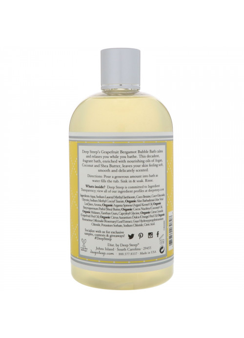 Deep Steep, Bubble Bath, Grapefruit - Bergamot, 17 fl oz (503 ml)