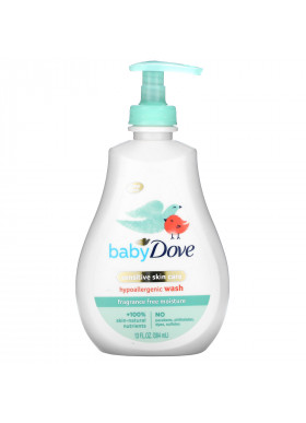 Dove, Baby, Sensitive Skin Care, Hypoallergenic Wash, Fragrance Free, 13 fl oz (384 ml)