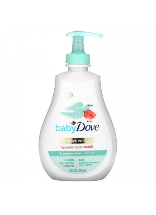 Dove, Baby, Sensitive Skin Care, Hypoallergenic Wash, Fragrance Free, 13 fl oz (384 ml)