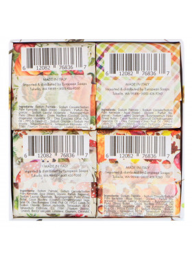European Soaps, Via Mercato, Autumno, Shea Butter Soaps Set, 4 Soaps, 50 g Each