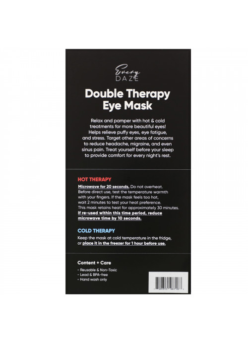 Everydaze, Double Therapy Eye Mask, Gold, 1 Mask