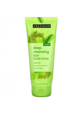 Freeman Beauty, Deep Cleansing Body Sugar Scrub, Green Tea, 6 fl oz (175 ml)