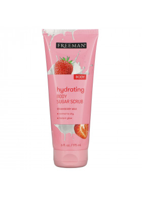 Freeman Beauty, Hydrating Body Sugar Scrub, Strawberry Milk, 6 fl oz (175 ml)