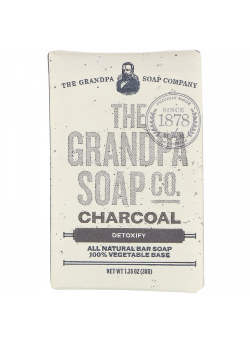 Grandpa's, Face & Body Bar Soap, Detoxify, Charcoal, 1.35 oz (38 g)